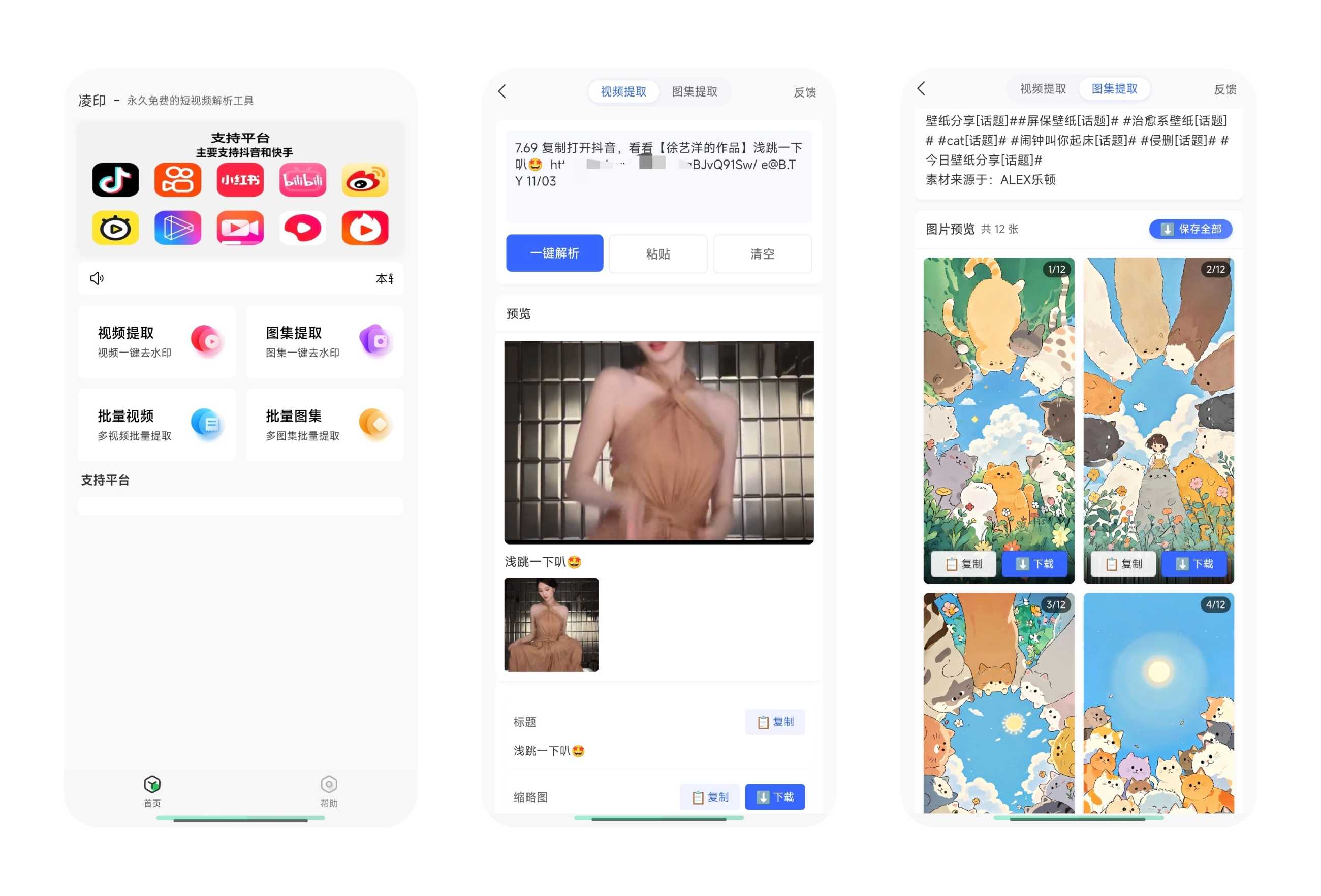 新凌印 4.2.0 | 国内短视频去水印下载~图集下载